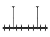 Multibrackets M Ceiling Mount Pro MBC4X1U2 - Asennuspakkaus (2 kattolevyä, 8 rails, 4 tolppakiinnikettä, 8 laajennusputkea (80 cm), 2 kattolevyn suojusta, 16 tilt arms) malleihin 8 LCD-näyttöä - alumiini, teräs - musta -näytön koko: 40"-65" - kattoon asennettava 7350073733514