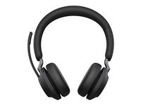 Jabra Evolve2 65 MS Stereo - Kuulokkeet + mikrofoni - korvien päällä - Bluetooth - langaton - USB-A - melua vaimentava - musta - sertifioitu Microsoft Teamsille 26599-999-999