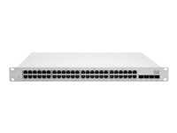 Cisco Meraki Cloud Managed MS225-48FP - Kytkin - Hallinnoitu - 48 x 10/100/1000 (PoE+) + 4 x 10 Gigabit SFP+ (maa-satelliittiyhteys) - telineeseen asennettava - PoE+ (740 W) MS225-48FP-HW