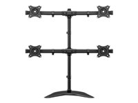 Multibrackets M Deskstand Basic Quad - Asennuspakkaus (pöytäasennus) malleihin 4 LCD-näyttöä - teräs, korkealaatuinen alumiini - musta -näytön koko: 15"-27" - työpöytä jalusta 7350073733347