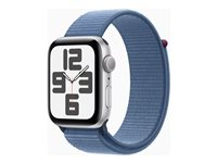 Apple Watch SE (GPS) - 2. sukupolvi - 44 mm - hopea alumiini - älykello kanssa urheiluranneke - tekstiili - talvensininen ranteen koko: 145-220 mm - 32 Gt - Wi-Fi, Bluetooth - 32.9 g MREF3KS/A