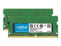 Crucial - DDR4 - pakkaus - 8 Gt: 2 x 4 Gt - SO-DIMM 260-pin - 2666 MHz / PC4-21300 - CL19 - 1.2 V - puskuroimaton - non-ECC CT2K4G4SFS8266