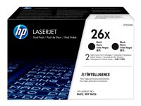 HP 26X - 2 pakettia - Tuottoisa - musta - alkuperäinen - LaserJet - väriainekasetti (CF226XD) malleihin LaserJet Pro M402, MFP M426 CF226XD