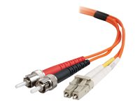 C2G LC-ST 50/125 OM2 Duplex Multimode PVC Fiber Optic Cable (LSZH) - Verkkokaapeli - ST-toiminto (monitila) (uros) to monimuoto LC (uros) - 2 m - kuituoptinen - kaksipuolinen (duplex) - 50 / 125 micron - OM2 - ei sisällä halogeenia - oranssi 85493