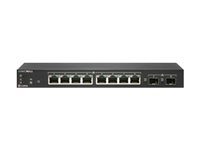 SonicWall Switch SWS12-8POE - Kytkin - Hallinnoitu - 8 x 10/100/1000 (PoE) + 2 x Gigabit SFP - työpöytä - PoE (55 W) - sekä 1 vuoden ympärivuorokautinen tuki 02-SSC-8367