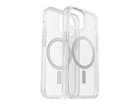 OtterBox Symmetry Series Clear - Takakansi matkapuhelimelle - MagSafe-yhteensopiva - polykarbonaatti, synteettinen kumi, hopeafosfaattilasi - kirkas malleihin Apple iPhone 15 77-93109