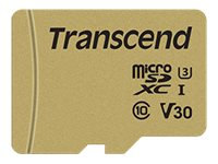 Transcend 500S - Flash-muistikortti (sovitin microSDHC:stä SD:hen sisältyvä) - 32 Gt - Video Class V30 / UHS-I U3 / Class10 - microSDHC TS32GUSD500S