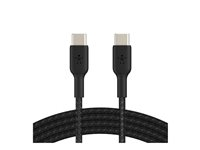 Belkin BoostCharge - USB-kaapeli - 24 pin USB-C (uros) to 24 pin USB-C (uros) - 1 m - musta CAB004BT1MBK