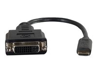 C2G HDMI Mini to Single Link DVI-D Adapter Converter Dongle - Näyttösovitin - yksinkertainen yhteys - DVI-D naaras to 19 pin mini HDMI Type C uros - 20.3 cm - kaksoiseristetty - musta 80505