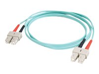 C2G SC-SC 10Gb 50/125 OM3 Duplex Multimode PVC Fiber Optic Cable (LSZH) - Verkkokaapeli - SC (monitila) (uros) to SC (monitila) (uros) - 1 m - kuituoptinen - kaksipuolinen (duplex) - 50 / 125 micron - OM3 - ei sisällä halogeenia - sinivihreä 85513