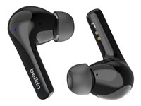 Belkin SoundForm Motion - Aidosti langattomat kuulokkeet mikrofonilla varustettu - korvansisäiset - Bluetooth - aktiivinen melunpoisto - melua vaimentava - musta AUC010BTBK