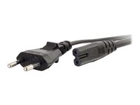 C2G Non-Polarised Power Cord - Virtajohto - power IEC 60320 C7 to power CEE 7/7 (uros) - vaihtovirta 250 V - 1 m - valettu - musta 80616