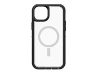 OtterBox Defender Series XT - Takakansi matkapuhelimelle - rosoinen - MagSafella - MagSafe-yhteensopiva - polykarbonaatti, synteettinen kumi - musta kristalli (kirkas/musta) - ohut malleihin Apple iPhone 14 Plus 77-90135