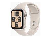 Apple Watch SE (GPS) - 2. sukupolvi - 40 mm - tähtivalkoinen - älykello kanssa urheiluranneke - fluoroelastomeeri - tähtivalkoinen pannan koko: S/M - 32 Gt - Wi-Fi, Bluetooth - 26.4 g MR9U3KS/A