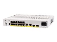 Cisco Catalyst 9200CX - Network Essentials - kytkin - kompakti - L3 - Hallinnoitu - 12 x 10/100/1000 (PoE+) + 2 x 1000Base-T + 2 x 10 Gigabit SFP+ (maa-satelliittiyhteys) - telineeseen asennettava - PoE+ (240 W) C9200CX-12P-2X2G-E