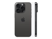 Apple iPhone 15 Pro - 5G älypuhelin - Kaksois-SIM / sisäinen muisti 128 Gt - OLED-näyttö - 6.1" - 2556 x 1179 pikseliä (120 Hz) - 3 takakameraa 48 MP, 12 MP, 12 MP - front camera 12 MP - musta titaani MTUV3QN/A
