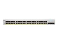 Cisco Business 220 Series CBS220-48P-4X - Kytkin - smart - 48 x 10/100/1000 (PoE+) + 4 x 10 Gigabit SFP+ (maa-satelliittiyhteys) - telineeseen asennettava - PoE+ (382 W) CBS220-48P-4X-EU