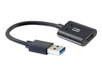 C2G USB C to USB Adapter - SuperSpeed USB Adapter - 5Gbps - F/M - USB-sovitin - 24 pin USB-C (naaras) käännettävä to USB Type A (uros) - USB 3.0 - 15.2 cm - valettu - musta 54428