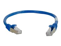 C2G Cat6a Booted Shielded (STP) Network Patch Cable - Kytkentäkaapeli - RJ-45 (uros) to RJ-45 (uros) - 3 m - STP - CAT 6a - valettu, piikitön, säikeinen - sininen 89911