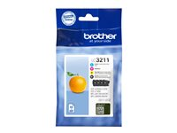 Brother LC3211 Value Pack - 4 pakettia - musta, keltainen, sinivihreä, magenta - alkuperäinen - mustepatruuna malleihin Brother DCP-J572, DCP-J772, DCP-J774, MFC-J890, MFC-J895 LC3211VAL