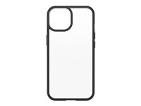 OtterBox React Series - Takakansi matkapuhelimelle - antimikrobinen - polykarbonaatti, synteettinen kumi - musta kristalli (kirkas/musta) malleihin Apple iPhone 14 77-88882