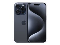 Apple iPhone 15 Pro - 5G älypuhelin - Kaksois-SIM / sisäinen muisti 1 Tt - OLED-näyttö - 6.1" - 2556 x 1179 pikseliä (120 Hz) - 3 takakameraa 48 MP, 12 MP, 12 MP - front camera 12 MP - sinuinen titaani MTVG3QN/A