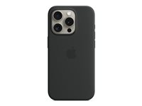 Apple - Takakansi matkapuhelimelle - MagSafe-yhteensopiva - silikoni - musta malleihin iPhone 15 Pro MT1A3ZM/A