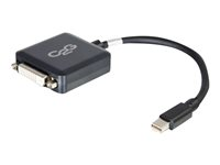 C2G 20cm Mini DisplayPort to DVI Adapter - Thunderbolt to Single Link DVI-D Converter M/F - Black - DisplayPort -kaapeli - Mini DisplayPort (uros) to DVI-D (naaras) - 20 cm - musta 84311