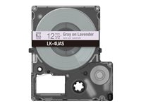 Epson LabelWorks LK-4UAS - Harmaa laventelilla - Rulla (1,2 cm x 8 m) 1 kasetti(a) ripustuslaatikko - nauhakasetti malleihin LabelWorks LW-C410, LW-C610 C53S672107