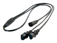 C2G 16 AWG 1-to-2 Power Cord Splitter - Virranjakaja - IEC 60320 C14 to power IEC 60320 C13 - 1.8 m - valettu - musta 80631