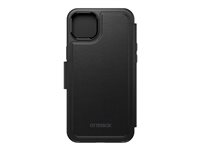 OtterBox - Suojakotelo läppäkansi matkapuhelimelle - MagSafe compatible - synteettinen nahka, magnet - varjon musta malleihin Apple iPhone 14 Plus 77-90283