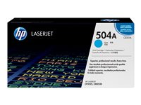 HP 504A - Sinivihreä - alkuperäinen - LaserJet - väriainekasetti (CE251A) malleihin Color LaserJet CM3530 MFP, CM3530fs MFP, CP3525, CP3525dn, CP3525n, CP3525x CE251A