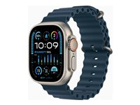 Apple Watch Ultra 2 - 49 mm - titanium - älykello kanssa Ocean-ranneke - fluoroelastomeeri - sininen ranteen koko: 130-200 mm - 64 Gt - LTE, Wi-Fi, Bluetooth, UWB - 4G - 61.4 g MREG3KS/A