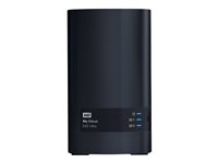 WD My Cloud EX2 Ultra WDBVBZ0280JCH - Personal cloud storage device - 2 telineet - 28 Tt - HDD 14 Tt x 2 - RAID RAID 0, 1, JBOD - RAM 1 Gt - Gigabit Ethernet - iSCSI tuki WDBVBZ0280JCH-EESN
