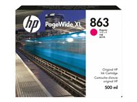 HP 863 - 500 ml - magenta - alkuperäinen - PageWide XL - mustepatruuna malleihin PageWide XL 3920 F9K38A