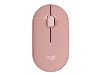 Logitech Pebble Mouse 2 M350s - Hiiri - optinen - 3 painiketta - langaton - Bluetooth 5.2 LE - yksisävyinen roosa 910-007014