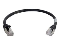 C2G Cat6a Booted Shielded (STP) Network Patch Cable - Kytkentäkaapeli - RJ-45 (uros) to RJ-45 (uros) - 30 cm - STP - CAT 6a - valettu, piikitön, säikeinen - musta 89931