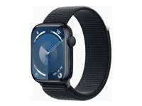 Apple Watch Series 9 (GPS) - 45 mm - alumiini keskiyö - älykello kanssa urheiluranneke - pehmeä kaksikerroksinen nailon - keskiyö - 64 Gt - Wi-Fi, Bluetooth, UWB - 38.7 g MR9C3KS/A