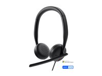 Dell Wired Headset WH3024 - Kuuloke + mikrofoni - korvien päällä - langallinen - USB-C - Zoom-sertifioitu, sertifioitu Microsoft Teamsille WH3024-DWW