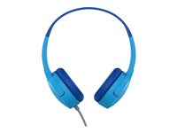 Belkin SoundForm Mini - Kuulokkeet mikrofonilla varustettu - korvien päällä - langallinen - 3,5 mm jakkiliitin - sininen AUD004BTBL