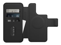 OtterBox - Läppäkansi matkapuhelimelle - MagSafe-yhteensopiva - synteettinen nahka - varjon musta malleihin Apple iPhone 14 Pro Max 77-90285