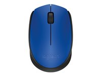 Logitech M171 - Hiiri - oikea- ja vasenkätiselle - langaton - 2.4 GHz - USB johdoton vastaanotin - musta, sininen 910-004640