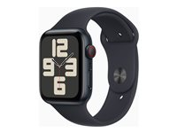 Apple Watch SE (GPS + Cellular) - 2. sukupolvi - 44 mm - keskiyö - älykello kanssa urheiluranneke - fluoroelastomeeri - keskiyö pannan koko: S/M - 32 Gt - Wi-Fi, LTE, Bluetooth - 4G - 33 g MRH53KS/A
