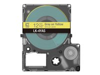 Epson LabelWorks LK-4YAS - Harmaa keltaisella - Rulla (1,2 cm x 8 m) 1 kasetti(a) ripustuslaatikko - nauhakasetti malleihin LabelWorks LW-C410, LW-C610 C53S672104
