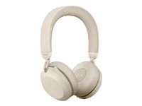 Jabra Evolve2 75 - Kuulokkeet + mikrofoni - korvien päällä - Bluetooth - langaton - aktiivinen melunpoisto - USB-A - melua vaimentava - beige - optimoitu UC:lle 27599-989-998