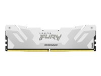 Kingston FURY Renegade - DDR5 - moduuli - 32 Gt - DIMM 288 nastaa - 6400 MHz / PC5-51200 - CL32 - 1.4 V - puskuroimaton - non-ECC - valkoinen, hopea KF564C32RW-32