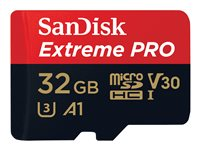 SanDisk Extreme Pro - Flash-muistikortti (microSDXC to SD -adapteri sisältyvä) - 32 Gt - A1 / Video Class V30 / UHS-I U3 - 667x - microSDHC UHS-I SDSQXCG-032G-GN6MA