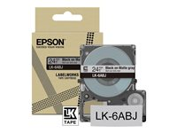Epson LabelWorks LK-6ABJ - Matta - musta mattaharmaalla - Rulla (2,4 cm x 8 m) 1 kasetti(a) ripustuslaatikko - teippi malleihin LabelWorks LW-C610 C53S672088