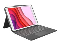 Logitech Combo Touch - Näppäimistö- ja kalvokotelo - sekä kosketuslevy - taustavalaistu - Apple Smart connector - QWERTY - pohjoismainen - grafiitti malleihin Apple 10.2-inch iPad (7. sukupolvi, 8. sukupolvi, 9. sukupolvi) 920-009628