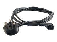 C2G 3m 18 AWG UK 90° Power Cord (IEC320C13R to BS 1363) - Virtajohto - IEC 60320 C13 to BS 1363 (uros) kulmikas - 3 m - musta C2G82036